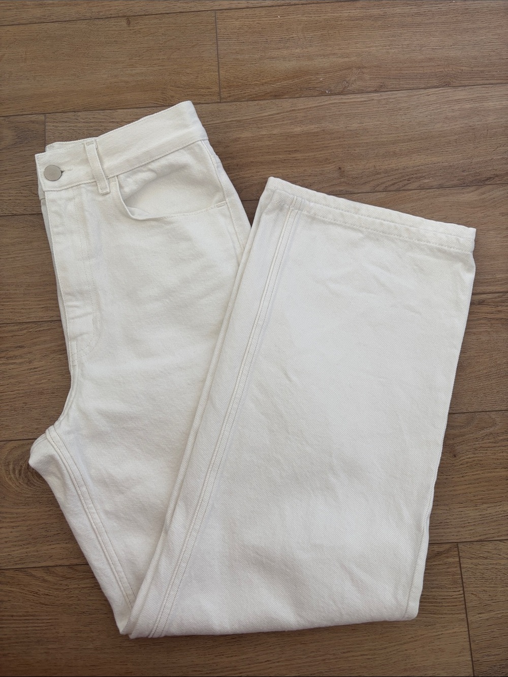 COS White Wide-Leg High-Rise Jeans
